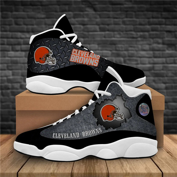 Women's Cleveland Browns AJ13 Series High Top Leather Sneakers 003